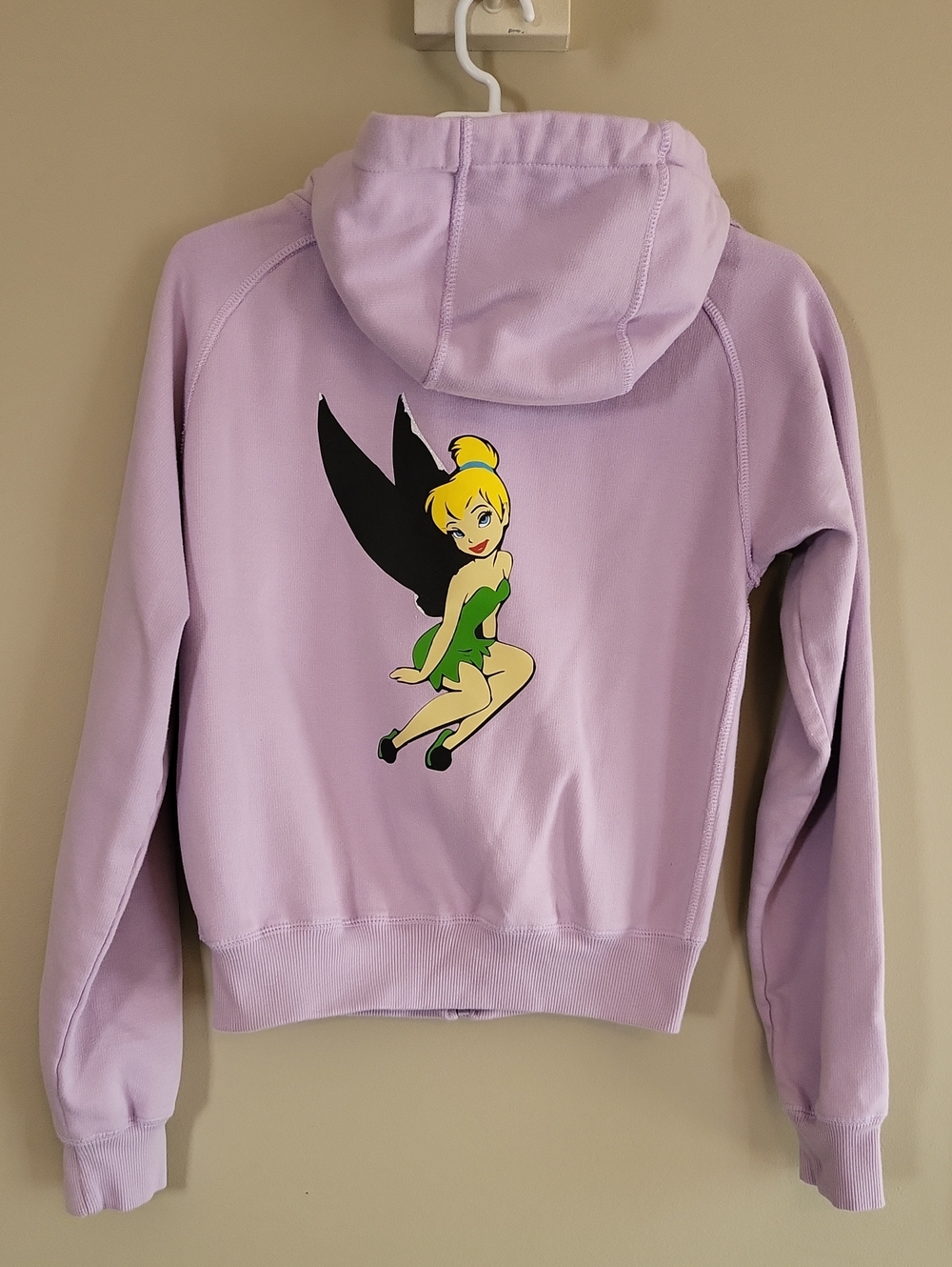 Tinkerbell lilac zip up crop hoodie